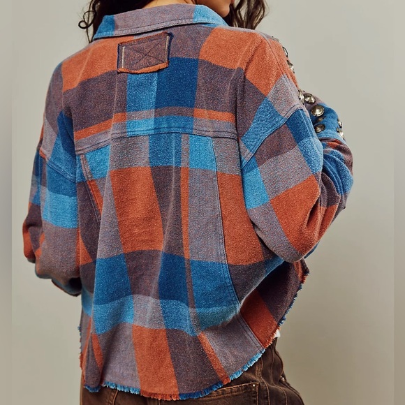 NWTS FREE PEOPLE EMBELLISHED PLAID (M) - Picture 3 of 6